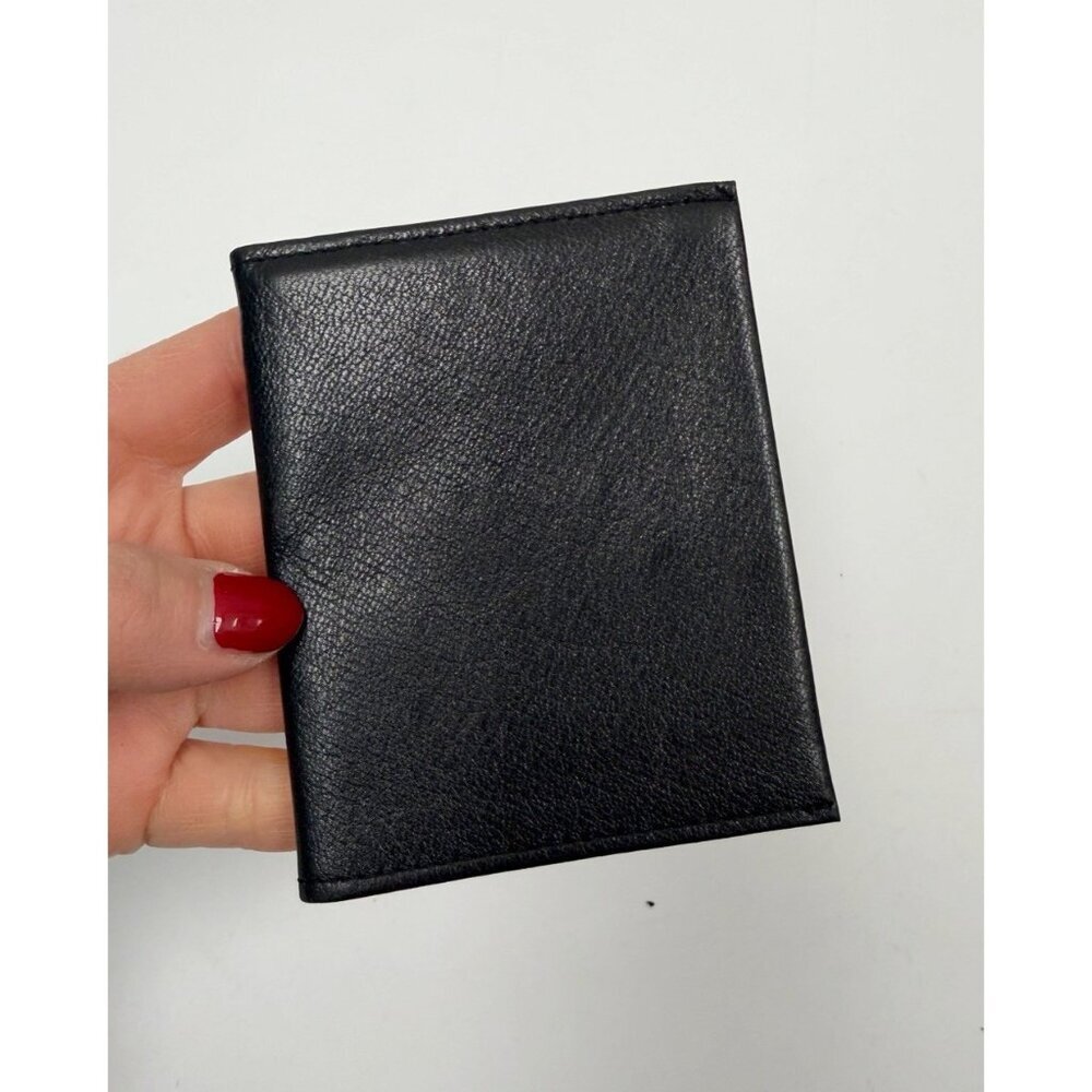 Buxton Genuine Leather Bifold Money Clip Wallet, Black Vintage